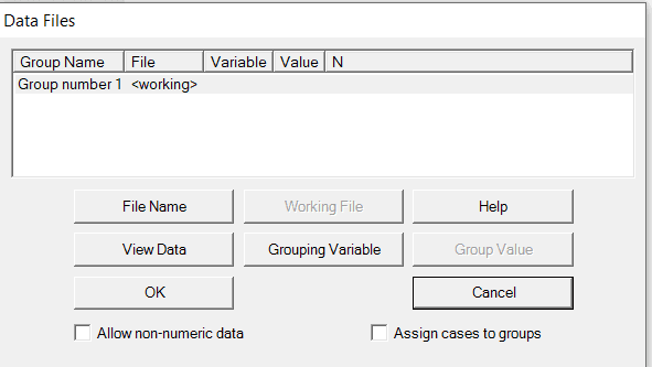 Dialog pemilihan file data xls untuk diimpor ke AMOS