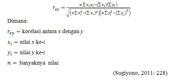 rumus korelasi pearson