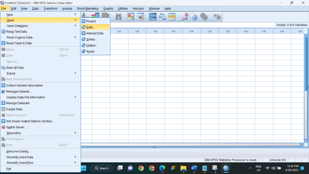 Dialog buka file data SPSS